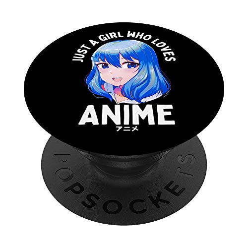 Just a Girl Who Loves Anime Gifts for Teen Girls Japanese PopSockets PopGrip- Swappable Grip for Phones  and  Tablets