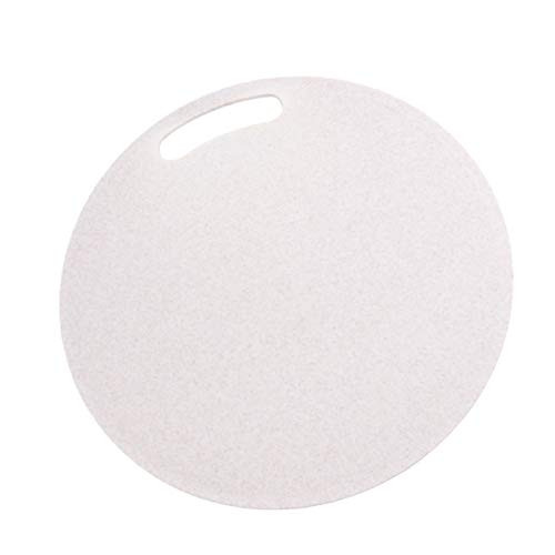 Cabilock Round Cutting Board Kitchen Cutting Board Set Beige Wheat Straw Chopping Boards with Handle Round Utility Chopping Board for Home Restaurant