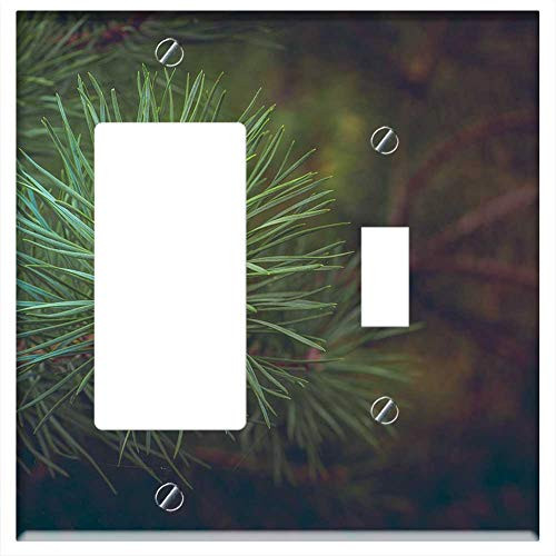 Rocker/GFCI Toggle Combination Wall Plate Cover - Pine Forest Branch Conifer Needles Tree 1 Rocker/GFCI Toggle Combination Wall Plate Cover - Pine Forest Branch Conifer Needles Tree 1