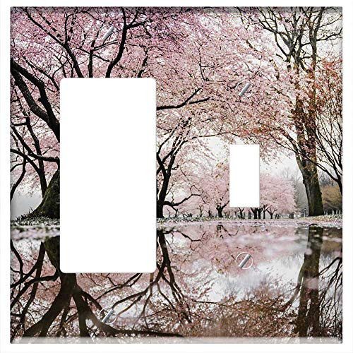 Rocker/GFCI Toggle Combination Wall Plate Cover - Trees Plant Nature Branch Snow Winter Flowers