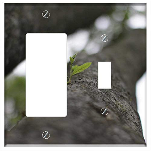 Rocker/GFCI Toggle Combination Wall Plate Cover - Tree Plant Leaf Bark Nature Branch Outdoor Life