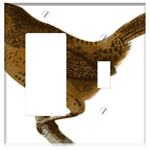 Rocker/GFCI Toggle Combination Wall Plate Cover - Bird Feathers Animal Brown Sitting Twig Branch Rocker/GFCI Toggle Combination Wall Plate Cover - Bird Feathers Animal Brown Sitting Twig Branch