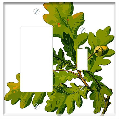 Rocker/GFCI Toggle Combination Wall Plate Cover - Branch Deciduous English French Herbal Medicinal