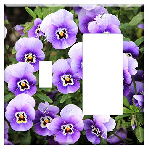 Toggle Rocker/GFCI Combination Wall Plate Cover - Flowers Plant Purple Pansy Violet Toggle Rocker/GFCI Combination Wall Plate Cover - Flowers Plant Purple Pansy Violet