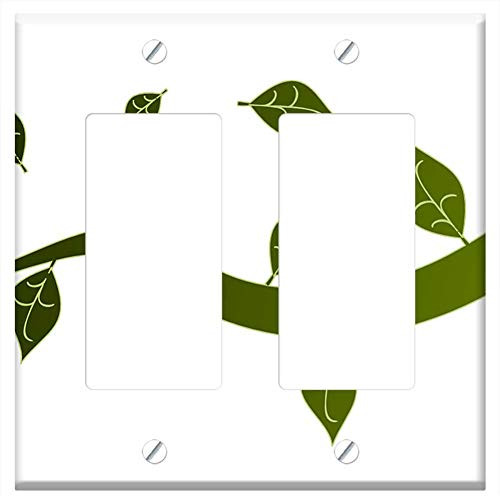 Switch Plate Double Rocker/GFCI - Branch Leaves Nature Tree Twig Ornament