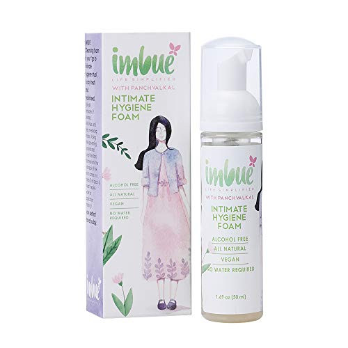 Imbue All Natural Intimate Hygiene Foam | No Rinse Feminine Cleanser | Vegan - Sulphate Free- Paraben Free- Alcohol Free | 1.69 Oz
