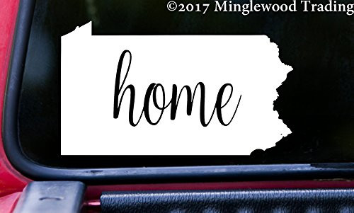 Minglewood Trading Pennsylvania 6inch x 3.25inch Vinyl Decal Sticker Home State PA - 20 Color Options - - Purple