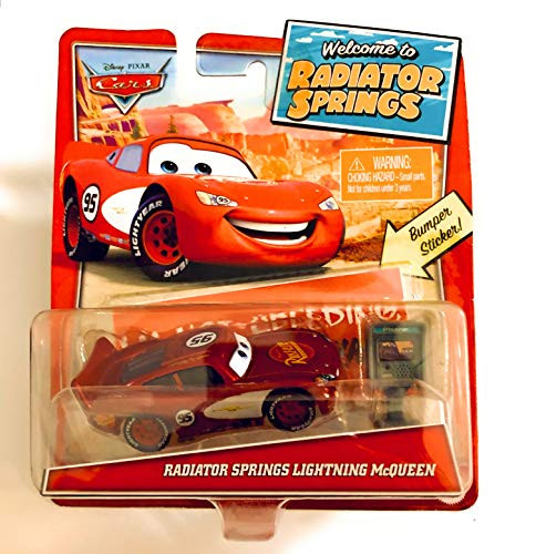 Radiator Springs Lightning McQueen Die Cast Car  and  Accessory Bonus Bumper Sticker