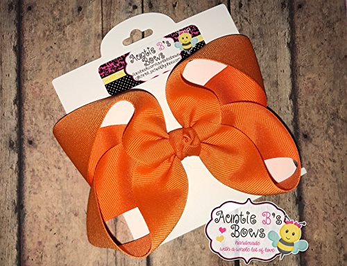 Solid Orange Boutique Hair Bow 5inch MADE IN USA