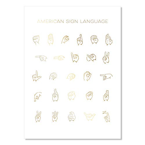 American Sign Language Chart Foiled Art Print- Unframed American Sign Language Chart Foiled Art Print- Unframed