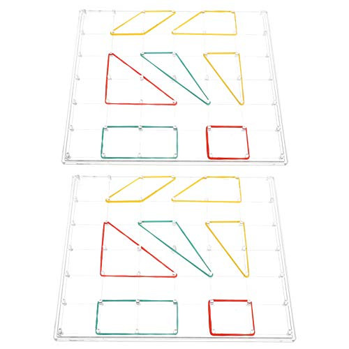 NUOBESTY 2pcs Plastic Geoboard Mathematical Graphical Educational Toys Manipulative Material Array Block Geo Board Brain Teaser Toys for Kid Toddlers