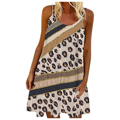 wlczzyn Women Dresses Round Neck Party Flowy Cami Dress Womens Summer Print Sleeveless Mini Dress Holiday Sundress White wlczzyn Women Dresses Round Neck Party Flowy Cami Dress Womens Summer Print Sleeveless Mini Dress Holiday Sundress White