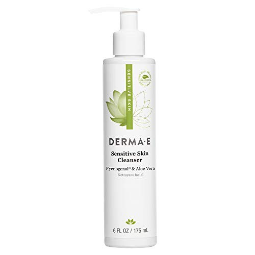 DERMA-E Sensitive Skin Cleanser- Pycnogenol and Aloe Infused- Fragrance Free- White- Unscented- 6 Fl Oz