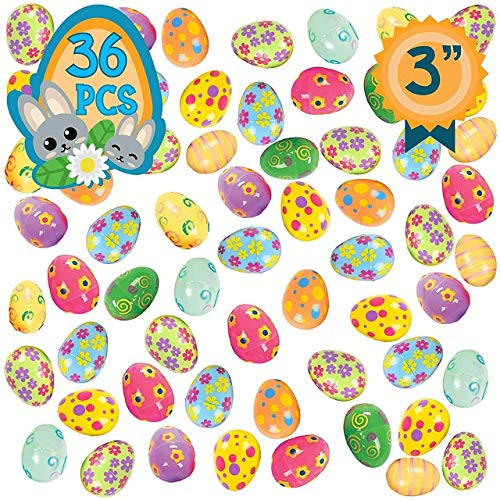 Totem World 36 Fillable Plastic Easter Egg Hunt Party Supply Pack - 3" Assorted Pattern Prints Plastic Eggs Totem World 36 Fillable Plastic Easter Egg Hunt Party Supply Pack - 3" Assorted Pattern Prints Plastic Eggs