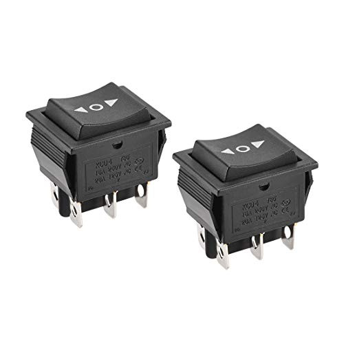 uxcell DPDT Boat Rocker Switch Toggle Switch for Boat Car Marine 6pins Momentary ON/OFF/ON AC 250V/16A 125V/20A 2pcs