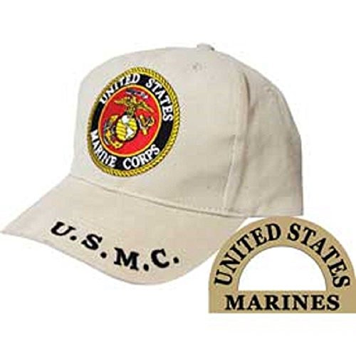 K's Novelties Marines Marine Corps EGA USMC Emblem Khaki Tan Embroidered Cap Hat Adjustable K's Novelties Marines Marine Corps EGA USMC Emblem Khaki Tan Embroidered Cap Hat Adjustable