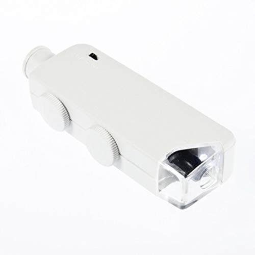 Licini Mini Handheld 160X-200X Magnification Zoom Len LED Lighted Light lamp Pocket Microscope Magnifier Loupe