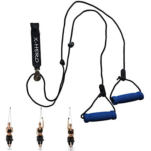 X-hero Shoulder Pulley Exercise with Arm Rehab Pulley System -Strap- for Physical Therapy Exercise Equipment- Over The Door Pulley Rehabilitation  and  Stretching Rope- Range for Frozen Shoulder