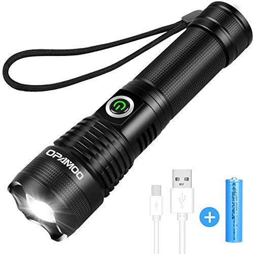 Rechargeable Tactical LED Flashlight High Lumen Torch-5 Modes-Zoomable-Waterproof-with Rechargeable Battery-Handheld Flashlight for Camping Hiking Biking Outdoor Activity Rechargeable Tactical LED Flashlight High Lumen Torch-5 Modes-Zoomable-Waterproof-with Rechargeable Battery-Handheld Flashlight for Camping Hiking Biking Outdoor Activity