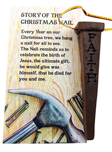 Westmon Works Nail of Jesus Christ Faith Christmas Tree Ornament with Story Card Gift Set