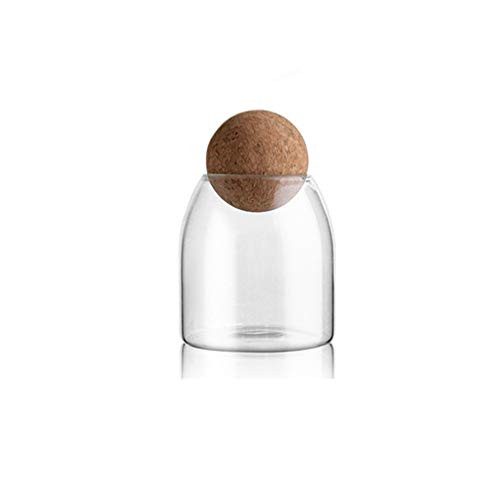 Cabilock Glass Jar with Airtight Seal Wood Lid Ball Jar Food Storage Container Clear Candy Jars Food Storage Canisters Sugar Coffee Tea Beans Spice Salt Storage 500ml