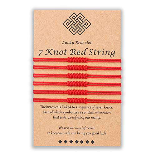 Shonyin Red Bracelet for Protection Good Luck 7 knots Kabbalah Thread Handmade String Bracelets for Women Men Girls Boys Family Friends 6 PCS Shonyin Red Bracelet for Protection Good Luck 7 knots Kabbalah Thread Handmade String Bracelets for Women Men Girls Boys Family Friends 6 PCS