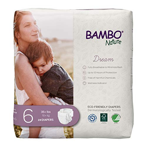 Bambo Nature Premium EcoFriendly Baby Diapers 35Plus Lbs- White- 24 Count