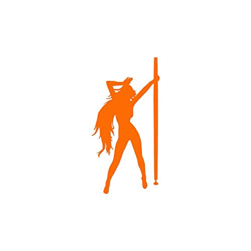 Stripper Pole Dancer - Vinyl Decal Sticker - 5.75inch x 11.5inch - Orange Stripper Pole Dancer - Vinyl Decal Sticker - 5.75inch x 11.5inch - Orange