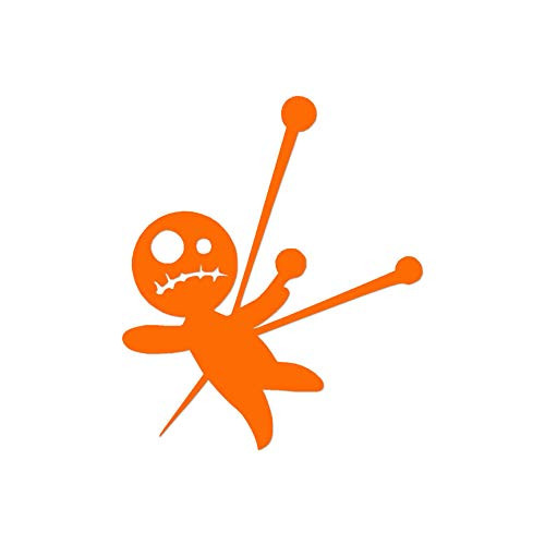 Voodoo Doll - Vinyl Decal Sticker - 5.75inch x 6.75inch - Orange