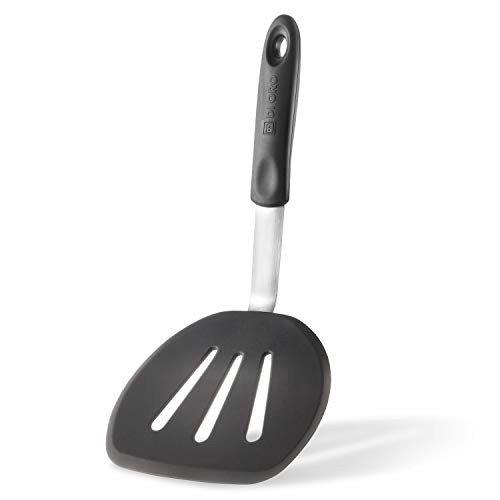 DI ORO Premium Chef Series Round Flexible Silicone Turner Spatula  The Perfect Pancake Flipper, Egg Turner, and Omelet Spatula - 600ºF Heat Resistant Rubber Spatula  Wide to Easily Handle Large Food