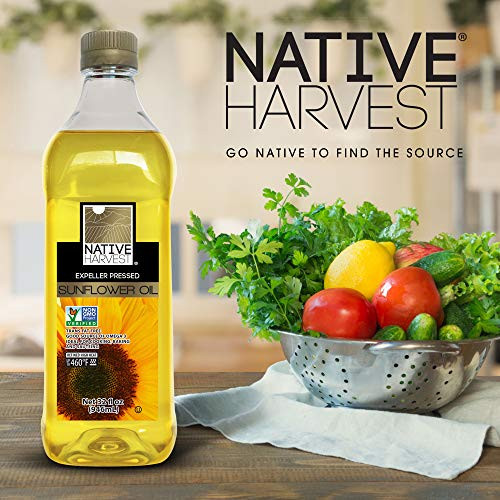 Native Harvest Expeller Pressed Non-GMO Sunflower Oil- 1 Litre -33.8 FL OZ-