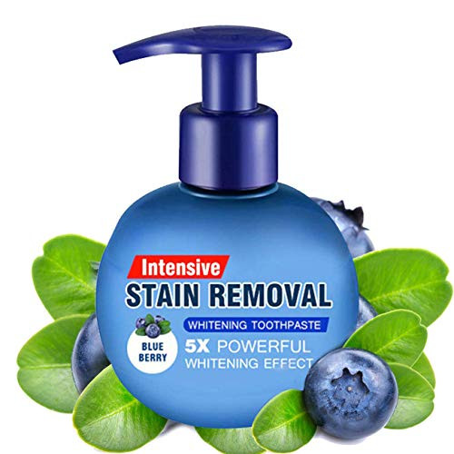 Baking Soda Whitening Toothpaste Intensive Stain Remover Whitening Toothpaste Strengthening Stain Removal Gel Toothpastes Strong Cleaning Power Natural Fluoride-Free Toothpaste -Blueberry-