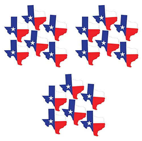 Beistle S19493 Texas Mini Cutouts 18 Piece, 5.25" Red/White/Blue