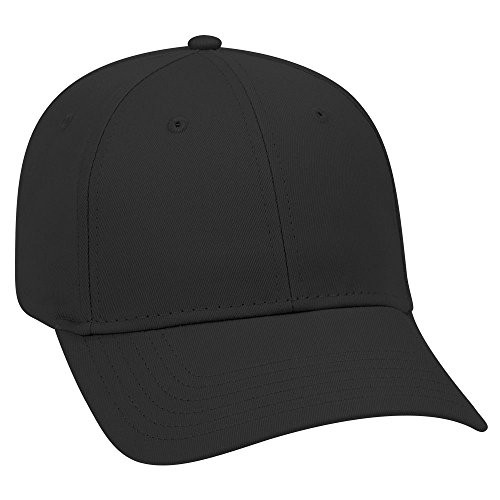 Otto 6 Panel Low Profile Cotton Twill Cap - Black