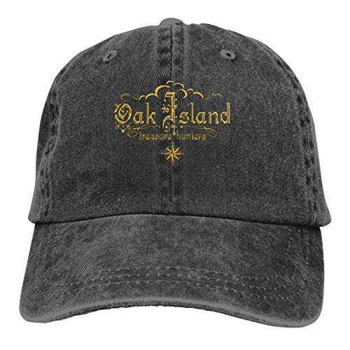 KIXYOUHUU Denim Cap Oak Island Treasure Hunters Baseball Dad Cap Classic Adjustable Sports for Men Women Hat- Black- One Size