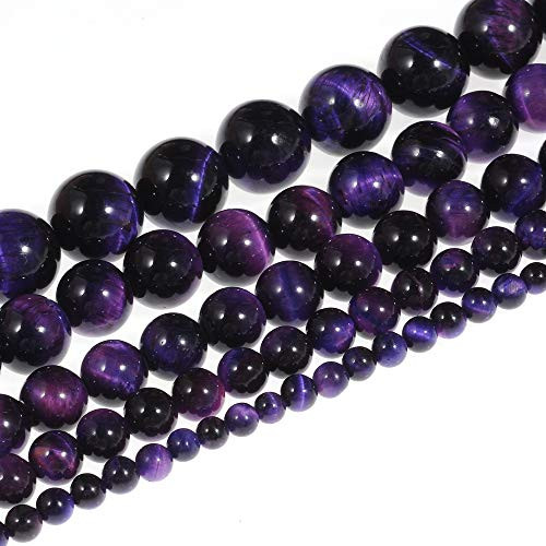 Natural Stone Beads 6mm Purple Tiger Eye Gemstone Round Loose Beads Crystal Energy Stone Healing Power for Jewelry Making DIY-1 Strand 15inch Natural Stone Beads 6mm Purple Tiger Eye Gemstone Round Loose Beads Crystal Energy Stone Healing Power for Jewelry Making DIY-1 Strand 15inch
