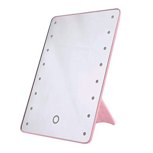 FRCOLOR Makeup Mirror with Lights- LED Touch Screen Vanity Mirror Portable Light up Beauty Mirror Tabletop Cosmetic Mirror
