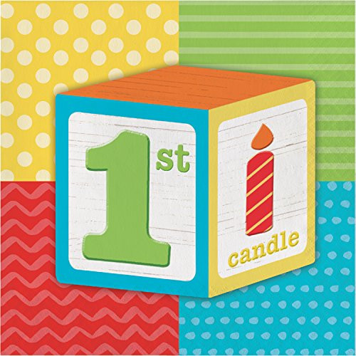 ABC Blocks 1st Birthday Napkins- 48 ct