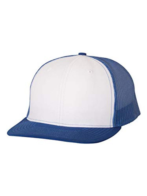 RICHARDSON White/Royal 112 Mesh Back Trucker Cap Snapback Hat