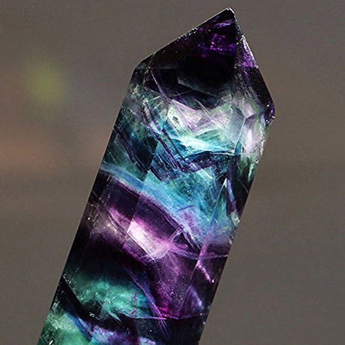 3.36inch Healing Crystal Wand  Sinifer Premium Quality Natural Hexagonal Crystal Quartz Healing Fluorite Wand Stone Purple Green Gem Obsidian Crystal Home Decor- Reiki- Chakra- Meditation
