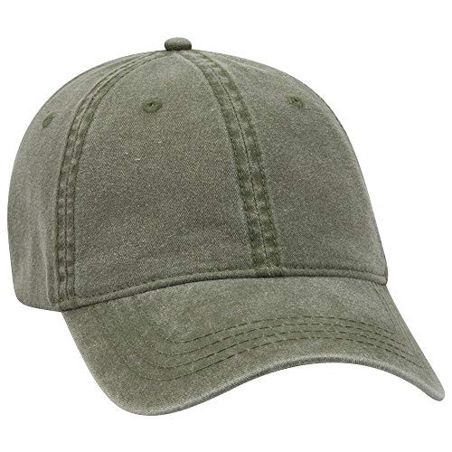 Otto 6 Panel Low Profile Garment Washed Pigment Dyed Baseball Cap - Ol. Green