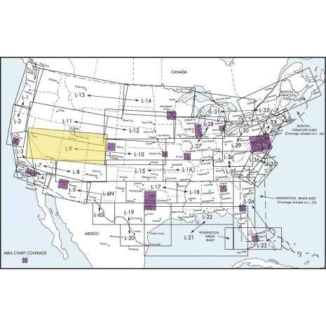 FAA Chart- Enroute Low Altitude L9/10 ELUS9 -Current Edition-