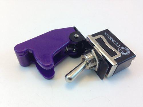 CYGUSA Heavy Duty ON/Off DPST 4P Toggle Switch 20 AMP 125VAC with Position Cover Color -Purple-