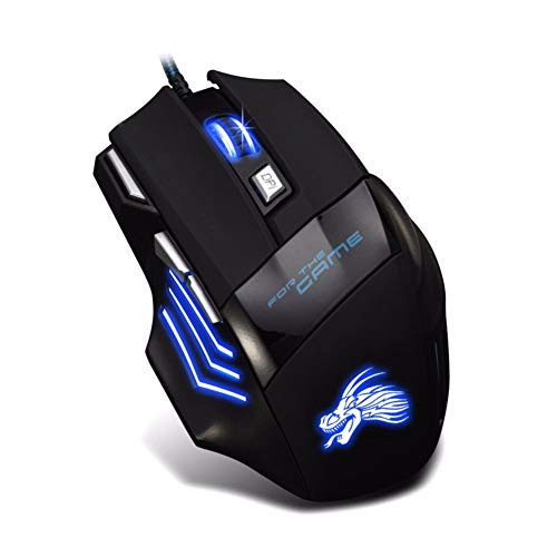 Computer Mouse- Ergonomic 7 Buttons LED Backlit 3200DPI USB Wired Optical Gaming Mouse for PC One Color One Size