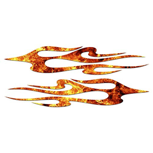 Tribal Flames Splash Pair - Vinyl Decal Sticker - 12inch x 5inch - Orange Flames Tribal Flames Splash Pair - Vinyl Decal Sticker - 12inch x 5inch - Orange Flames
