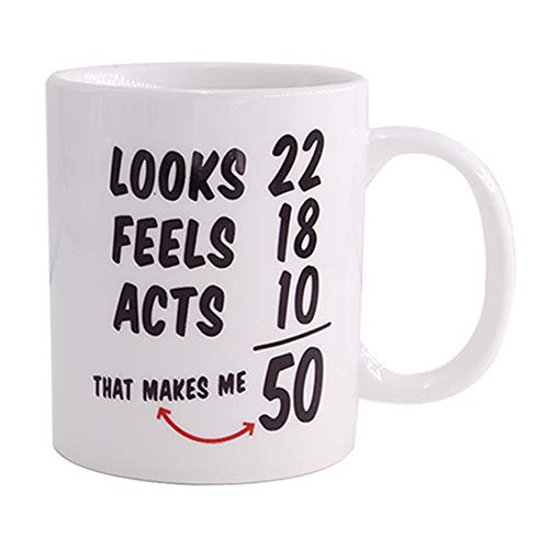 1968 50th Birthday Mugs for Women and Men Coffee mug Funny 50 Year Old Anniversary Tea Mug Ideas for Mothers Day- Fathers Day- Him- Her- Husband or Wife 11OZ Ceramic Mug Tea Cup White