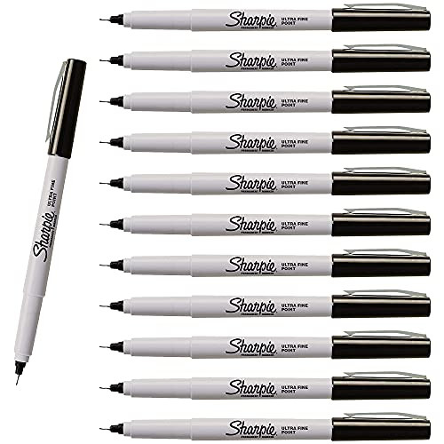 Sharpie Permanent Markers- Ultra Fine Point- Black- Dozen Box