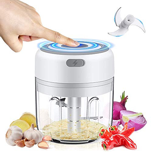 Mini Garlic Chopper- Powerful Mini Onion Chopper Electric Food Chopper Garlic Mincer Electric Garlic Press Small Food Processor to Chop Fruits Vegetables Garlic Onion for Cocina Accesorios -250ML- Mini Garlic Chopper- Powerful Mini Onion Chopper Electric Food Chopper Garlic Mincer Electric Garlic Press Small Food Processor to Chop Fruits Vegetables Garlic Onion for Cocina Accesorios -250ML-