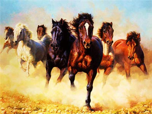 DIY 5D Diamond Painting Canvas Paintings of Horses Kits- Painting Cross Stitch Full Drill Crystal Rhinestone Embroidery Pictures Arts Craft for Home Wall Decor Gift