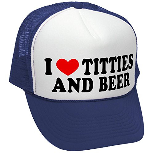 I Heart Titties and Beer - Love Funny Joke Gag - Unisex Adult Trucker Cap Hat- Navy I Heart Titties and Beer - Love Funny Joke Gag - Unisex Adult Trucker Cap Hat- Navy